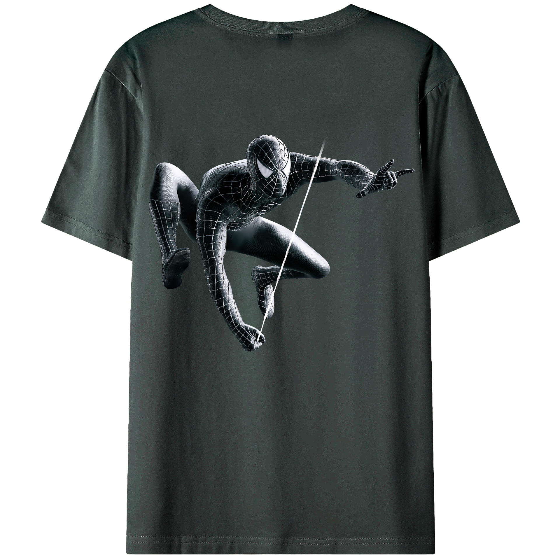 （画像用） Spider Man スパイダーマン 綿100％ メンズ半袖Tシャツ（バックプリント） 通気性